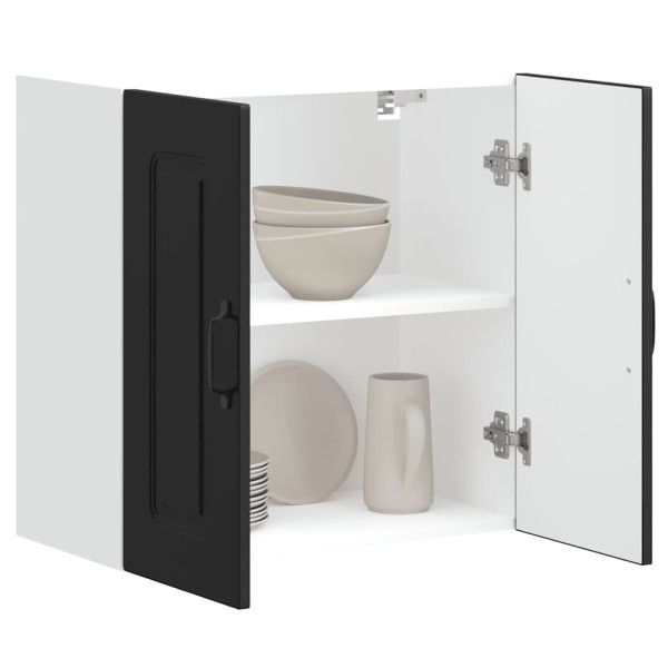Armario de pared para cocina Kalmar madera de ingeniería negra D