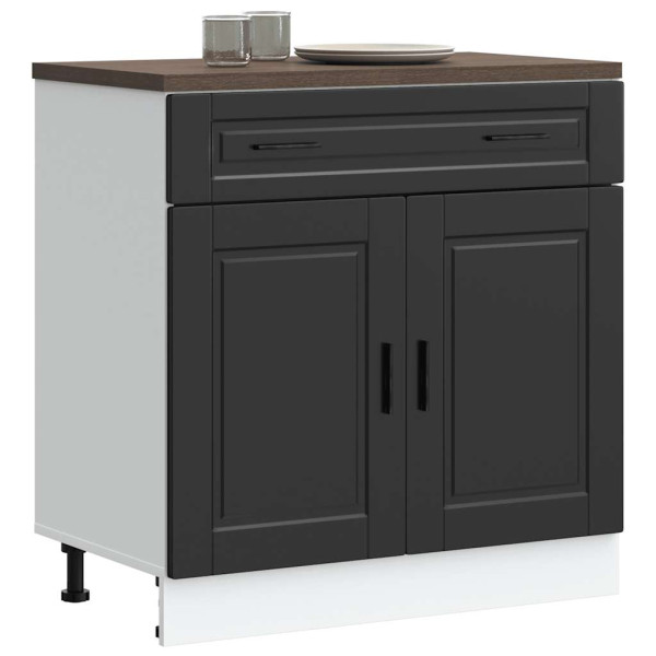 Mueble bajo de cocina Porto madera contrachapada negro D