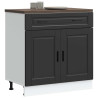 Mueble bajo de cocina Porto madera contrachapada negro 1