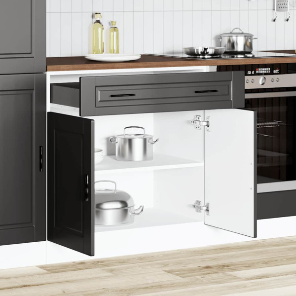 Mueble bajo de cocina Porto madera contrachapada negro M 3