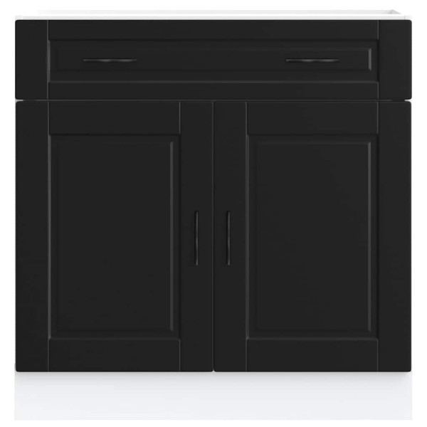 Mueble bajo de cocina Porto madera contrachapada negro M 4
