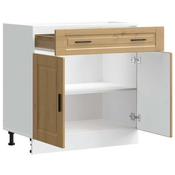 Mueble bajo de cocina porto roble artesano madera reconstituida M 5
