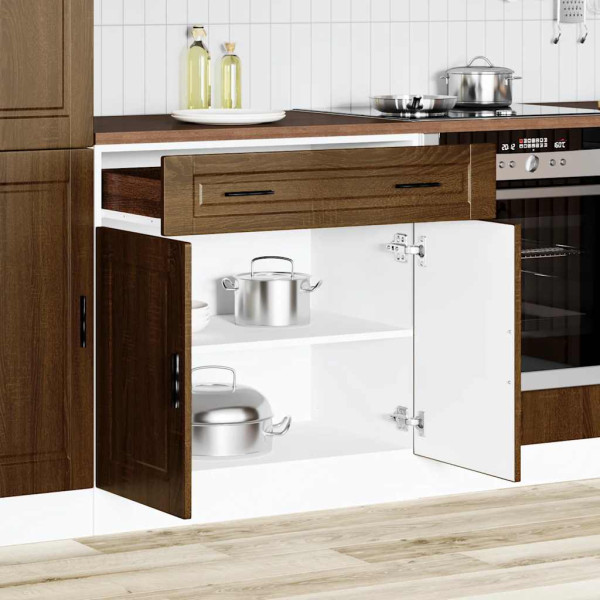 Mueble bajo de cocina porto roble marrón madera reconstituida M 3