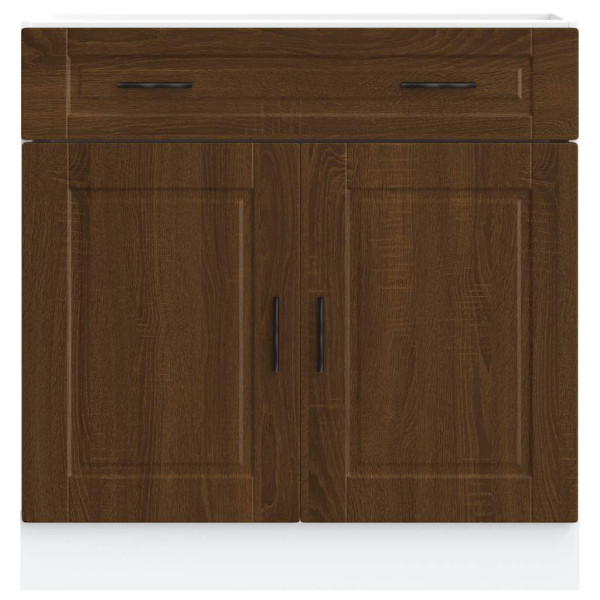 Mueble bajo de cocina porto roble marrón madera reconstituida M 4