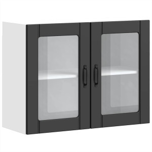 Armario pared cocina puerta de cristal Lucca negra H