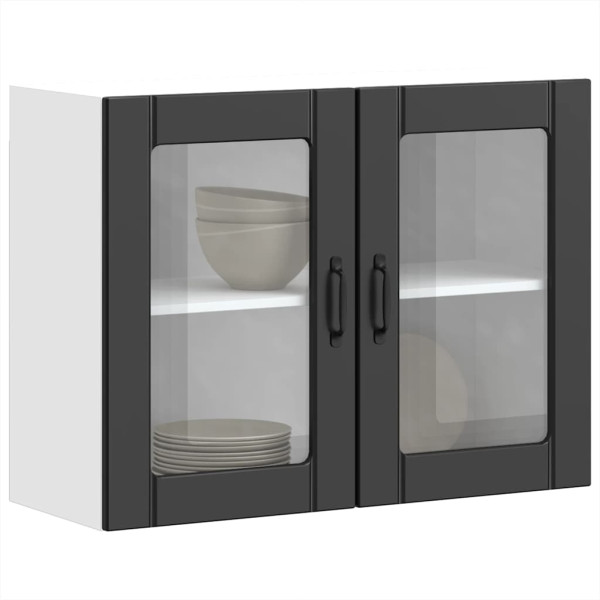 Armario pared cocina puerta de cristal Lucca negra M 5
