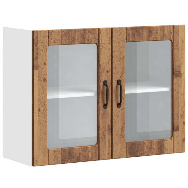 Armario pared cocina puerta de cristal Lucca madera vieja M 2