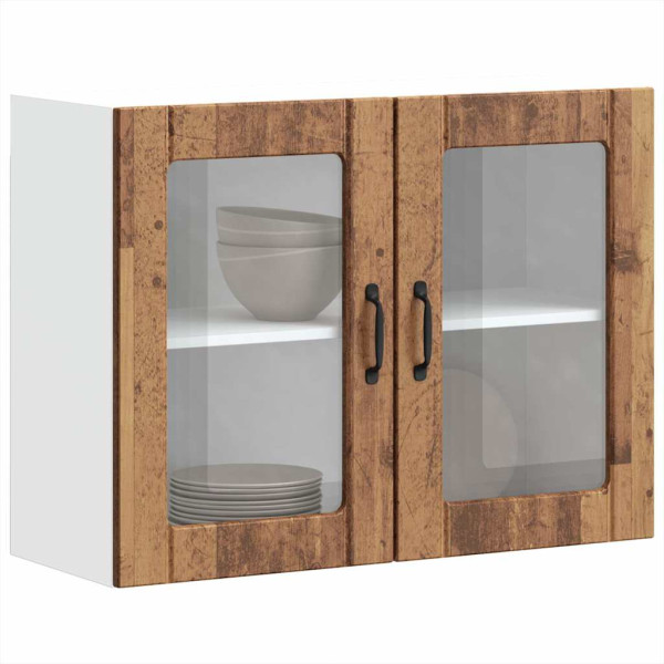 Armario pared cocina puerta de cristal Lucca madera vieja M 5