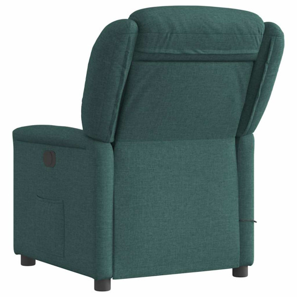 Sillón de masaje reclinable de tela verde oscuro M 5