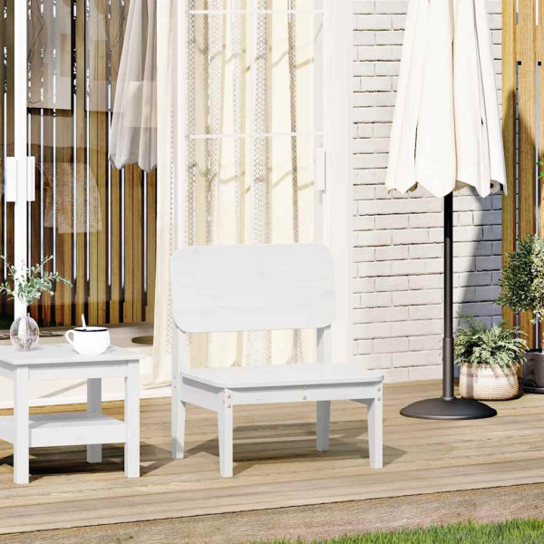 Silla de jardín madera maciza de pino blanco 60x52.5x72 cm D