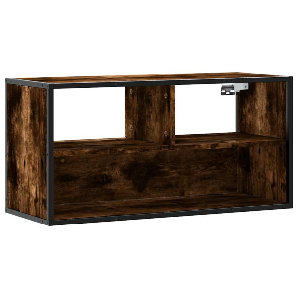 Mueble TV metal y madera contrachapada roble humo 80x31x39.5 cm M 2