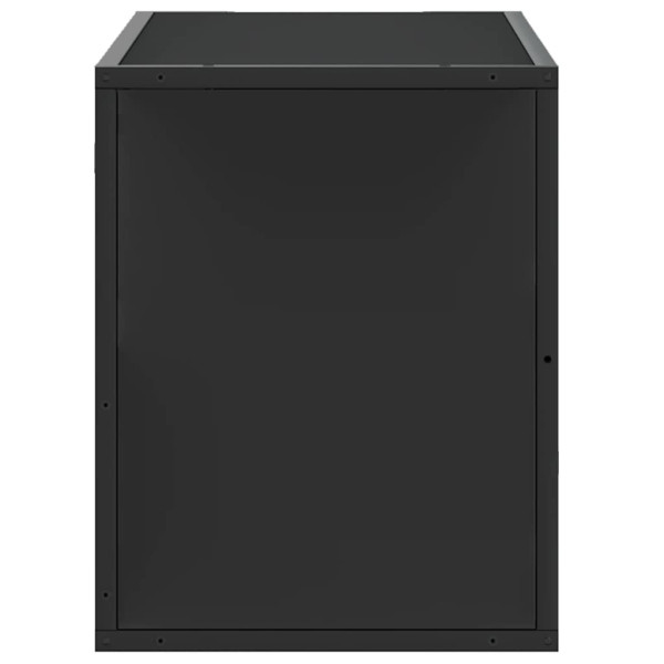 Mueble de TV metal y madera de ingeniería negro 80x31x39.5 cm M 5