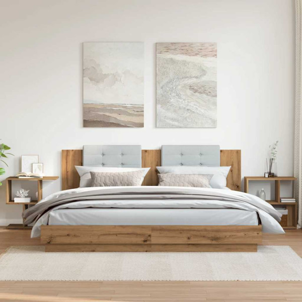 Mesitas de noche 2 uds madera ingeniería roble 50x30x51.5 cm M 3