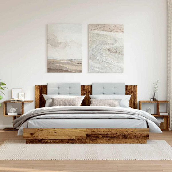 Mesitas de noche 2 uds madera contrachapada envejecida M 3