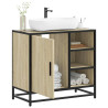 Armario de lavabo de baño madera roble Sonoma 65x33x60 cm 1