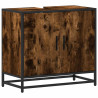 Mueble de baño para lavabo roble ahumado 65x33x60 cm 2