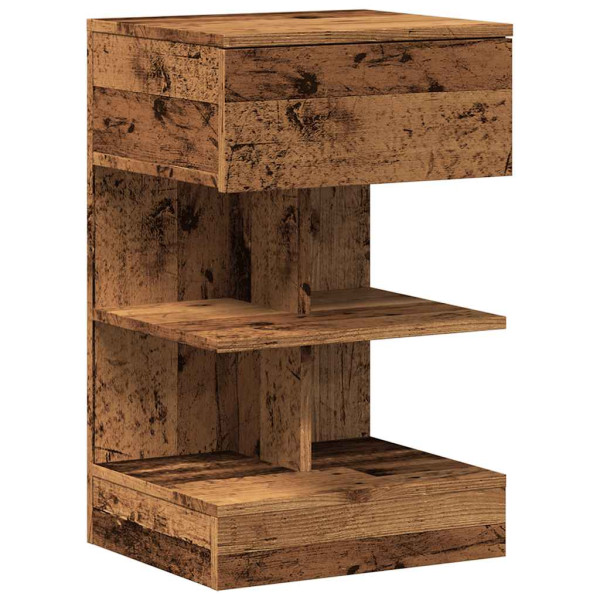 Mesita de noche madera contrachapada madera antigua 40x35x65 cm M 2