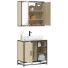Set de muebles de baño 2 pzas madera contrachapada roble Sonoma 1