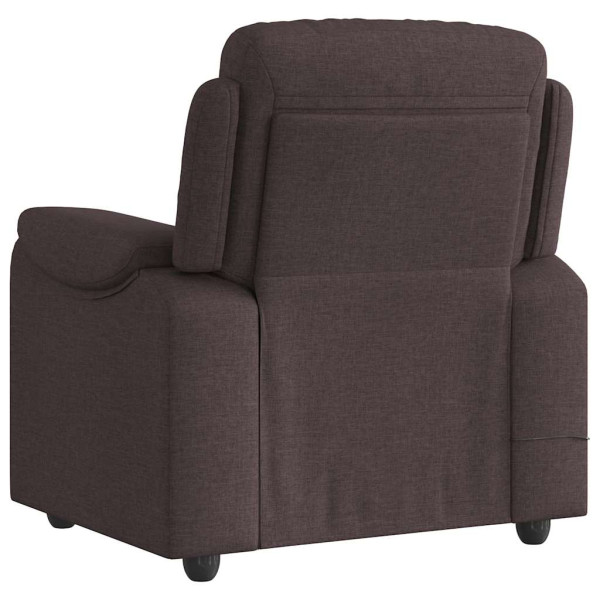 Sillón de masaje reclinable de tela marrón oscuro M 5