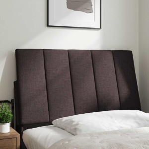 Cabecero de cama acolchado tela marrón oscuro 90 cm H