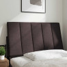 Cabecero de cama acolchado tela marrón oscuro 90 cm 2