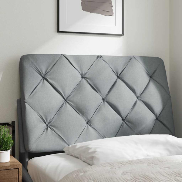Cabecero de cama acolchado tela gris claro 90 cm M 2