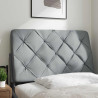 Cabecero de cama acolchado tela gris claro 90 cm 2