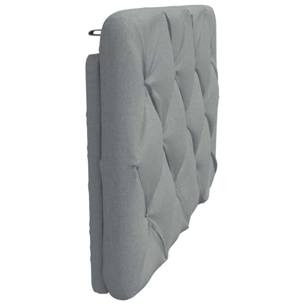 Cabecero de cama acolchado tela gris claro 90 cm M 5