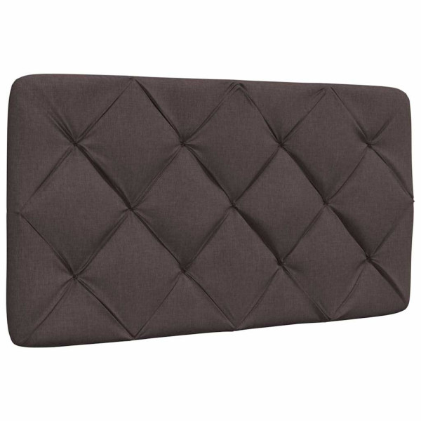 Cabecero de cama acolchado tela marrón oscuro 90 cm D