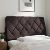 Cabecero de cama acolchado tela marrón oscuro 100 cm 2