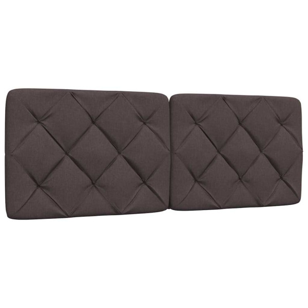 Cabecero de cama acolchado tela marrón oscuro 120 cm D