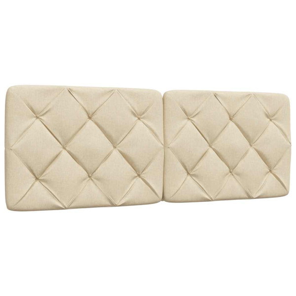 Cabecero de cama acolchado tela crema 120 cm D