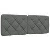 Cabecero de cama acolchado tela gris oscuro 140 cm 1