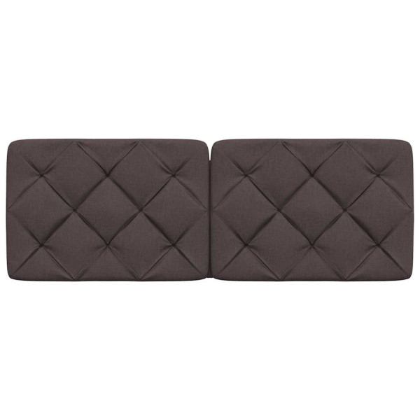 Cabecero de cama acolchado tela marrón oscuro 140 cm M 4