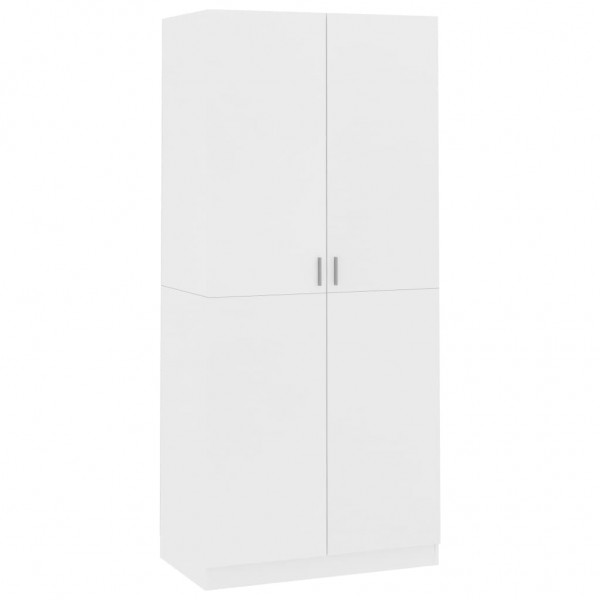 Roupeiro 90x52x200 cm derivados de madeira branco M 2