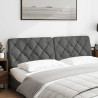 Cabecero de cama acolchado tela gris oscuro 180 cm 2
