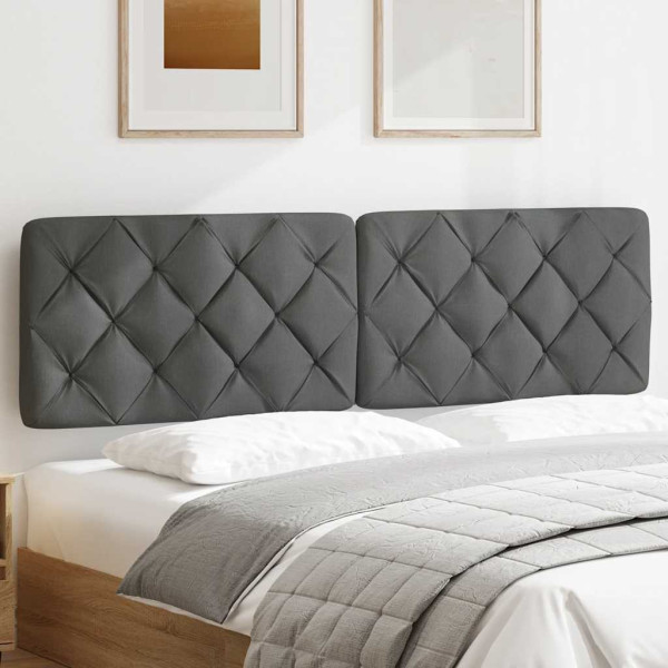 Cabecero de cama acolchado tela gris oscuro 180 cm M 3