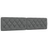 Cabecero de cama acolchado tela gris oscuro 200 cm 1