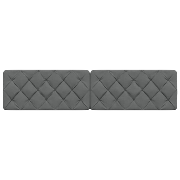 Cabecero de cama acolchado tela gris oscuro 200 cm M 4