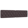 Cabecero de cama acolchado tela marrón oscuro 200 cm 1