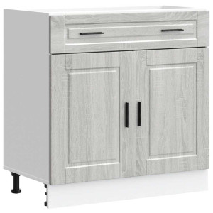 Mueble bajo de cocina porto gris sonoma madera reconstituida H