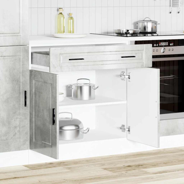 Mueble bajo de cocina porto gris cemento madera reconstituida M 3