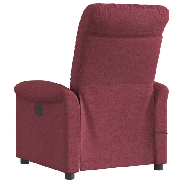 Poltrona de massagens reclinável tecido vermelho tinto M 5