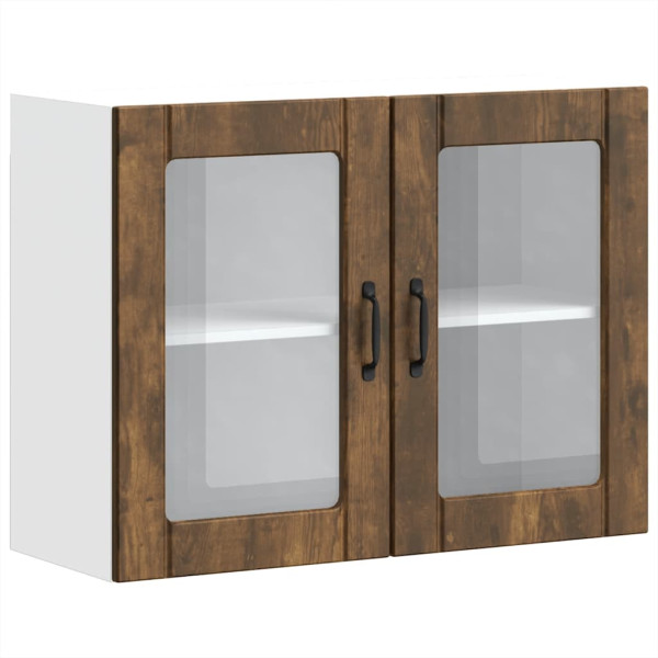 Armario pared cocina puerta de cristal Lucca roble ahumado M 2