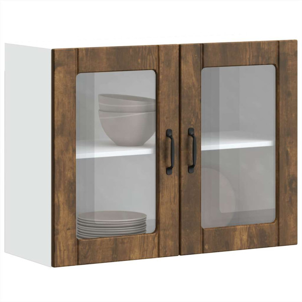 Armario pared cocina puerta de cristal Lucca roble ahumado M 5