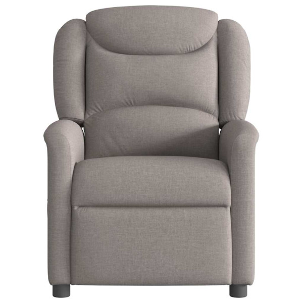 Sillón reclinable de tela gris taupe M 3
