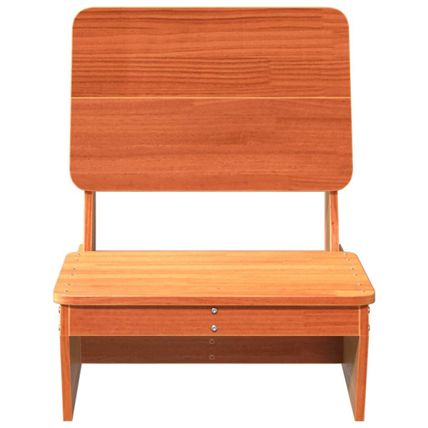 Silla de jardín madera maciza de pino marrón cera 60x64x70.5 cm M 3
