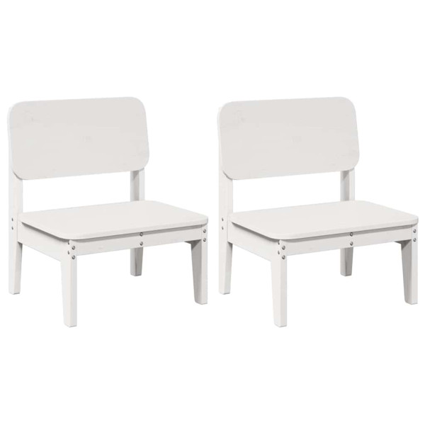 Cadeiras de jardim 2 pcs 60x52.5x72 cm pinho maciço branco M 2