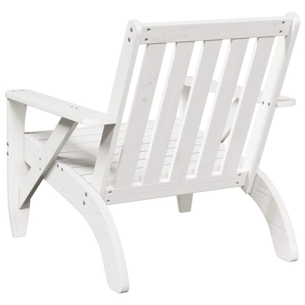 Silla adirondack de jardín madera maciza pino blanco 75x77x77cm M 5