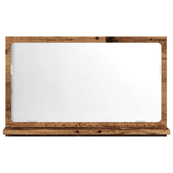 Espejo mueble de baño madera ingeniería envejecida 60x11x37 cm M 4